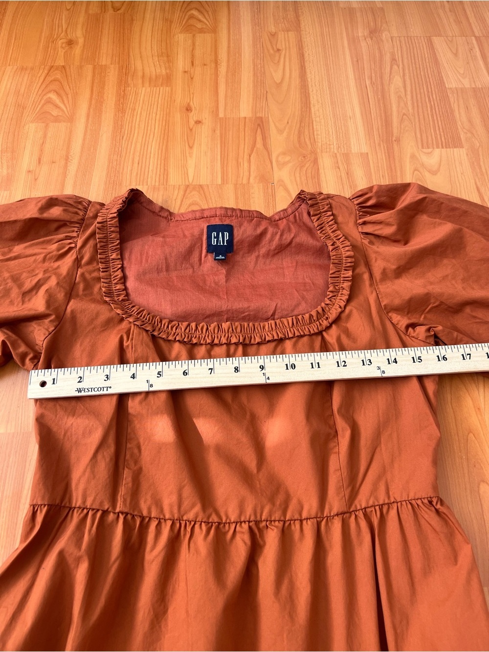 Gap Puff Sleeve Ruffle Neck Mini Dress - Picture 8 of 10